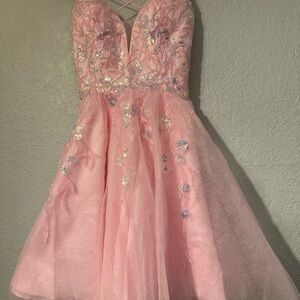 Faithfull the Brand Pink Floral Mini Dress for a prom  size 0